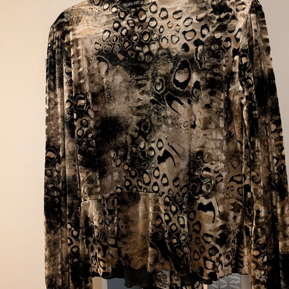 Vintage Animal Print Velvet Blouse Artex Collections - Picture 9 of 10